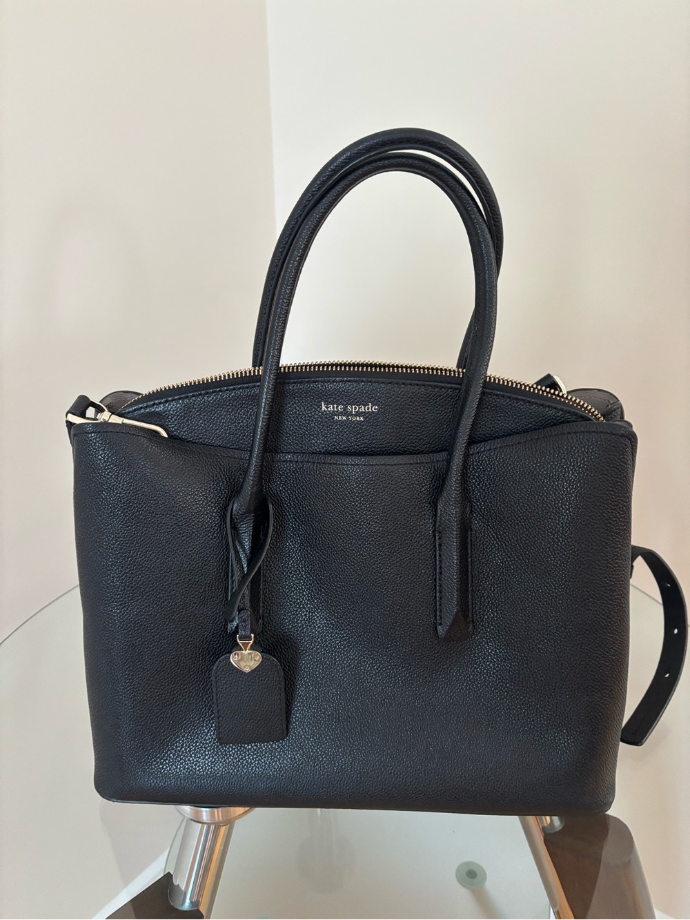 kate spade Black Pebbled Leather Satchel
